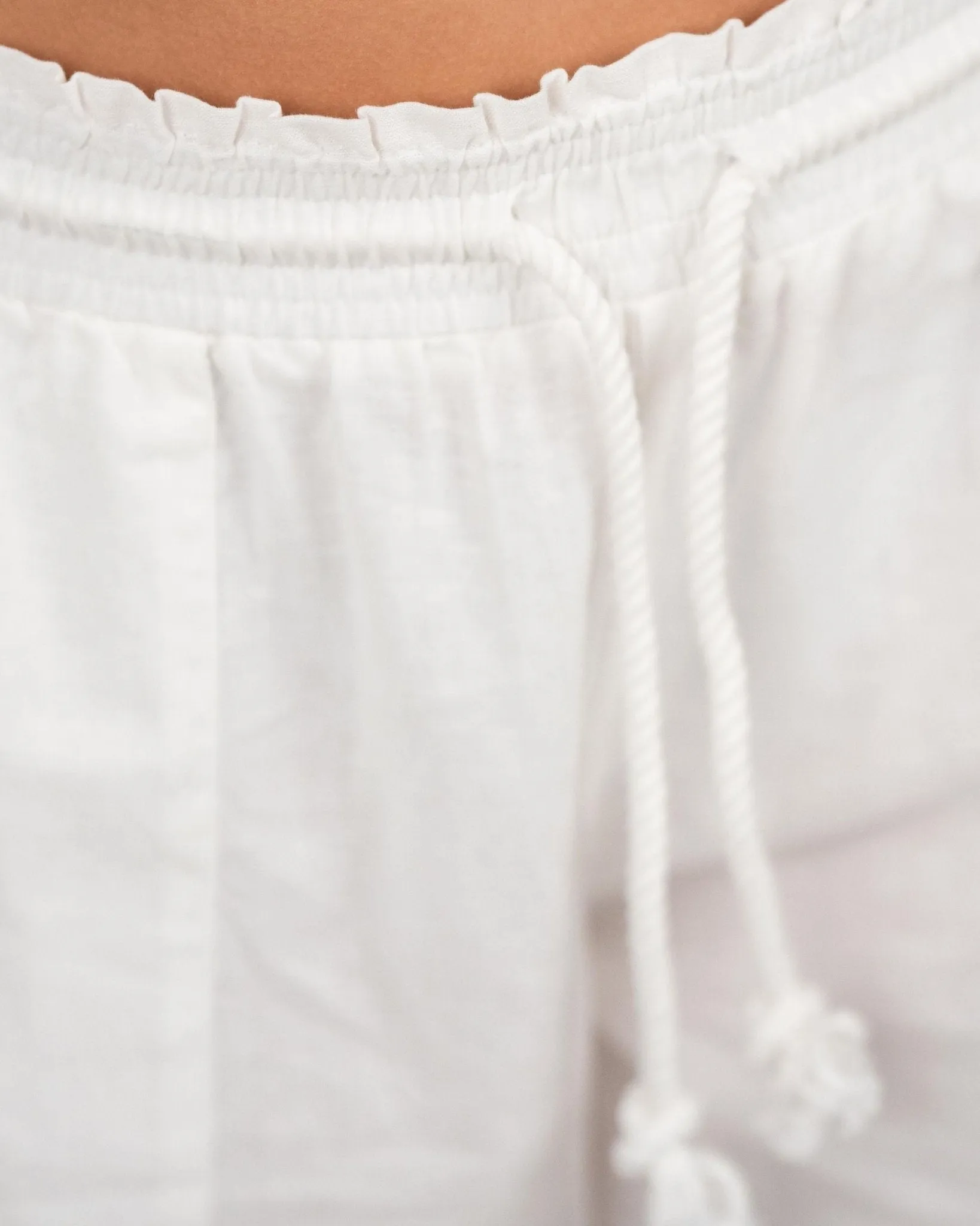 Linen Pants Low-Waisted White