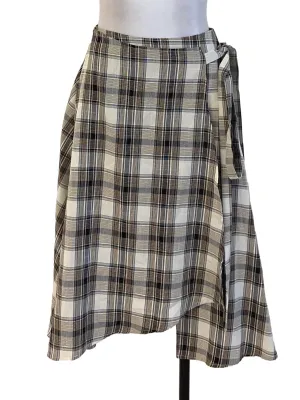 Linen Tartan Wrap Skirt TTR