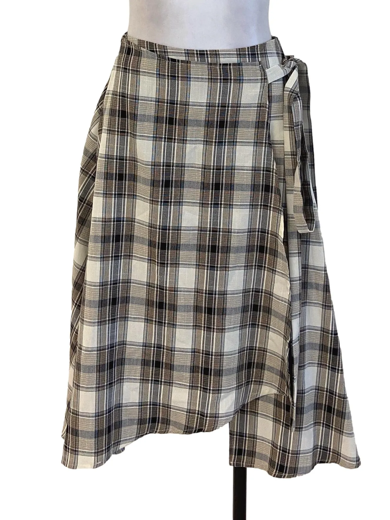 Linen Tartan Wrap Skirt TTR