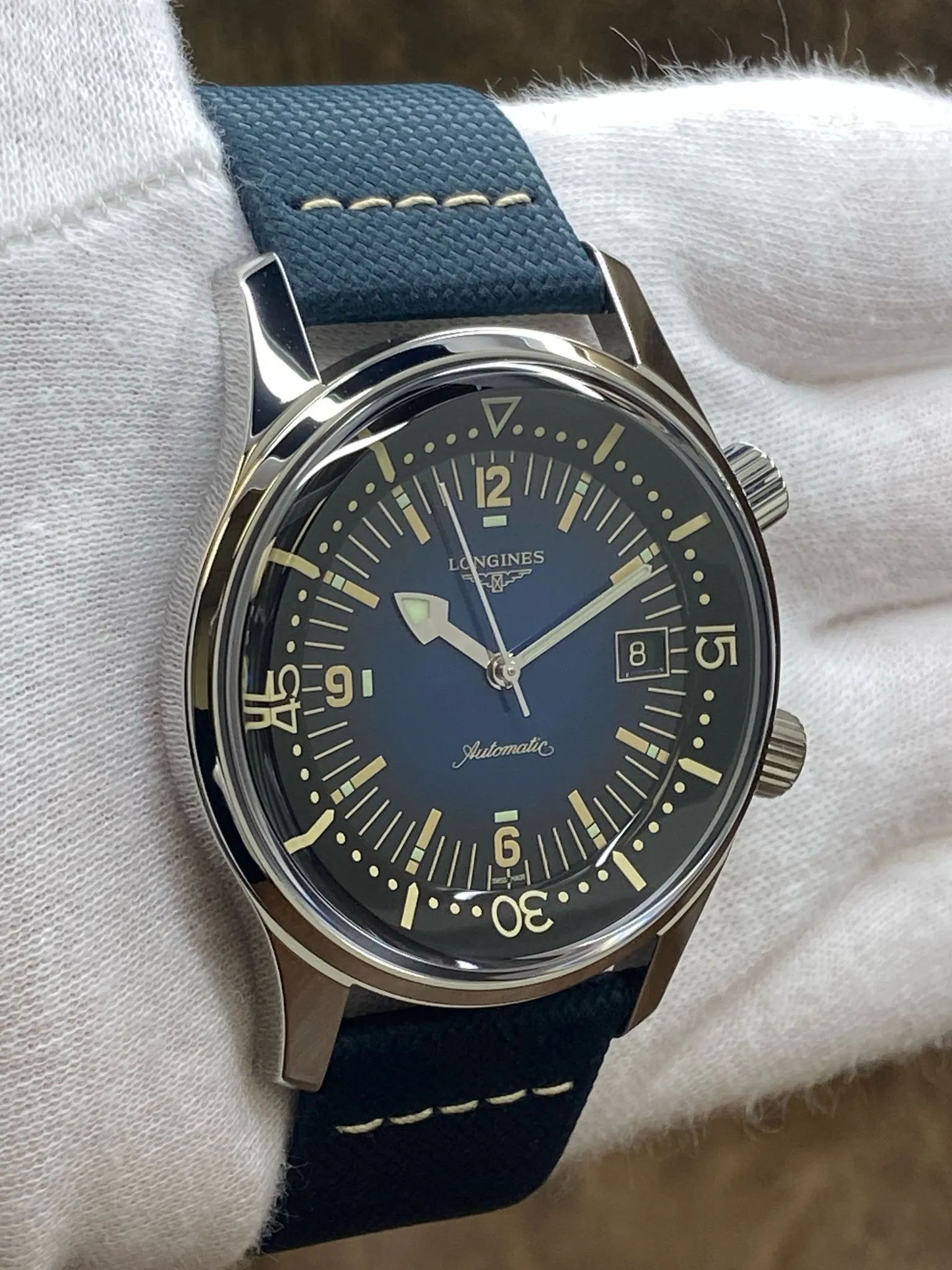 Longines Legend Diver 42mm L3.774.4.90.2 Blue Dial Automatic Men's Watch