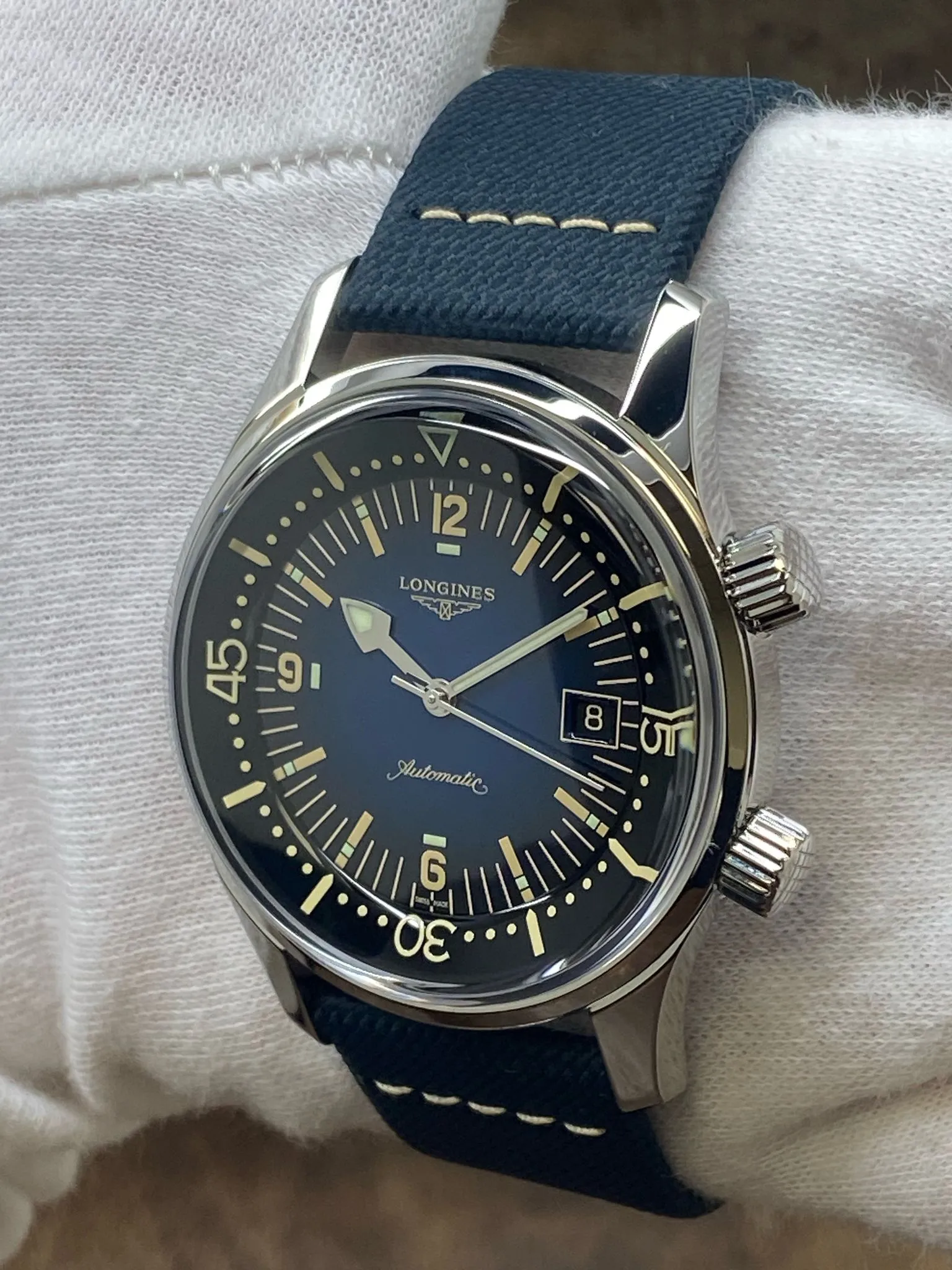 Longines Legend Diver 42mm L3.774.4.90.2 Blue Dial Automatic Men's Watch