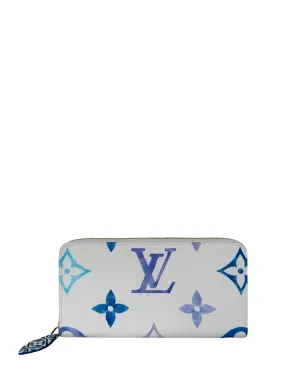 Louis Vuitton 2023 Blue Monogram Giant By The Pool Zippy Wallet