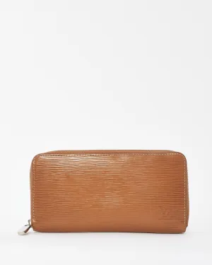 Louis Vuitton Brown Leather Epi Long Zip Wallet