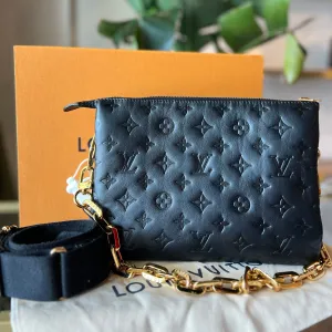 LOUIS VUITTON Coussin PM Black Lambskin Shoulder Bag