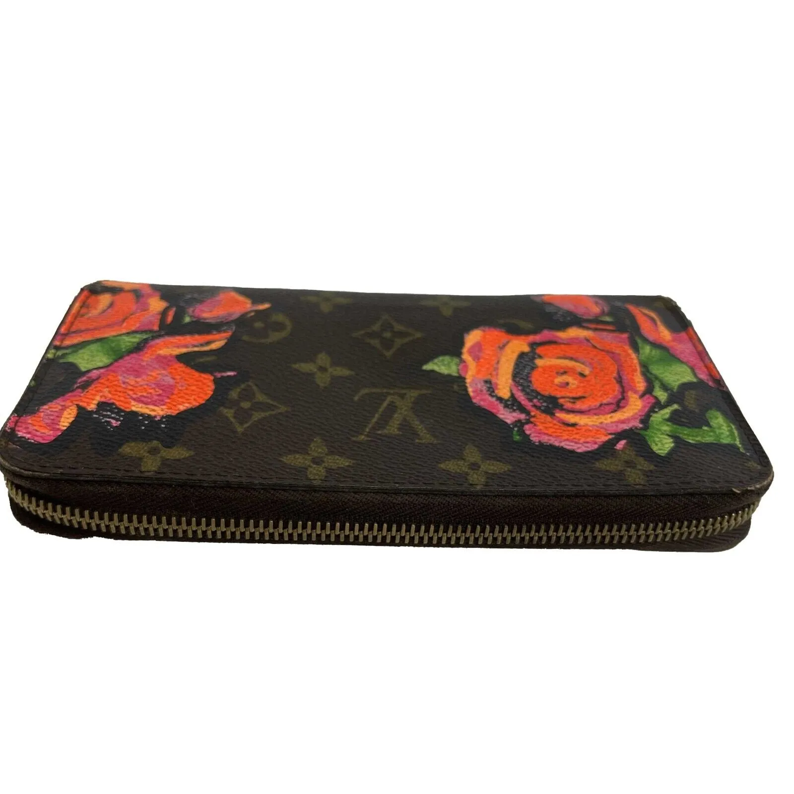 Louis Vuitton - Monogram Roses Zippy Brown Wallet - Zip Around Card Holder