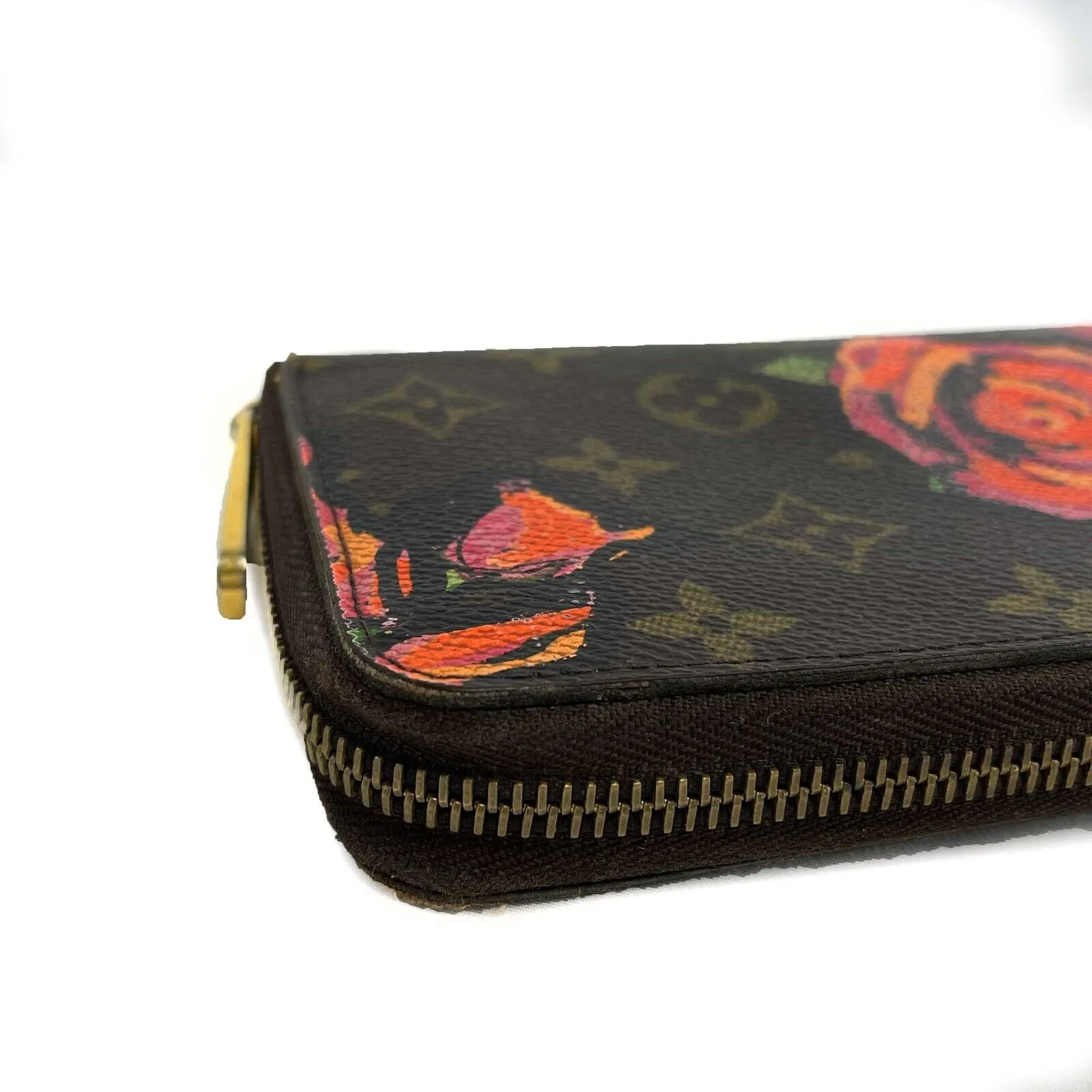 Louis Vuitton - Monogram Roses Zippy Brown Wallet - Zip Around Card Holder
