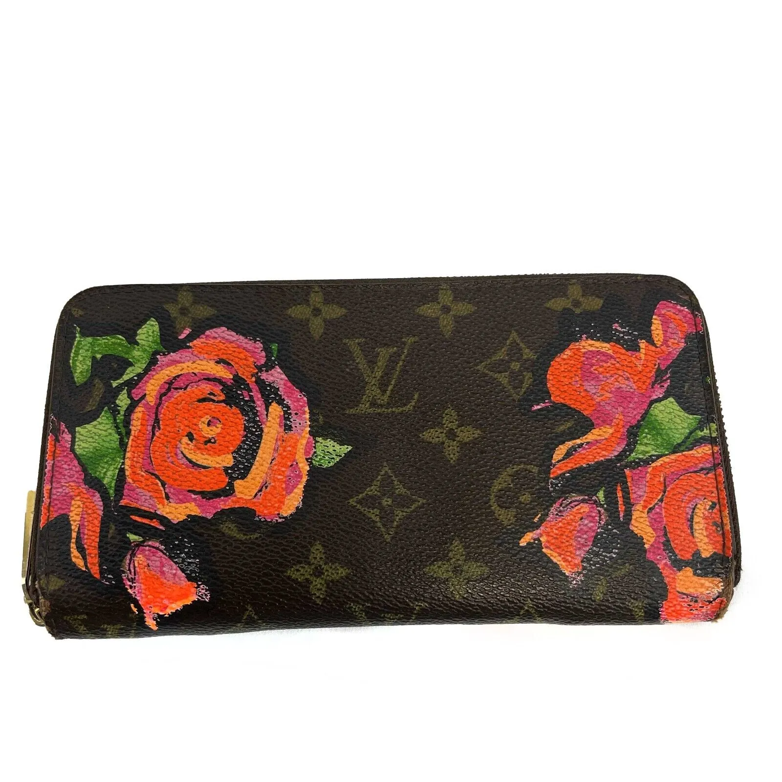 Louis Vuitton - Monogram Roses Zippy Brown Wallet - Zip Around Card Holder