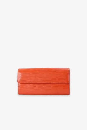 Louis Vuitton Orange Large Wallet in Epi Leather
