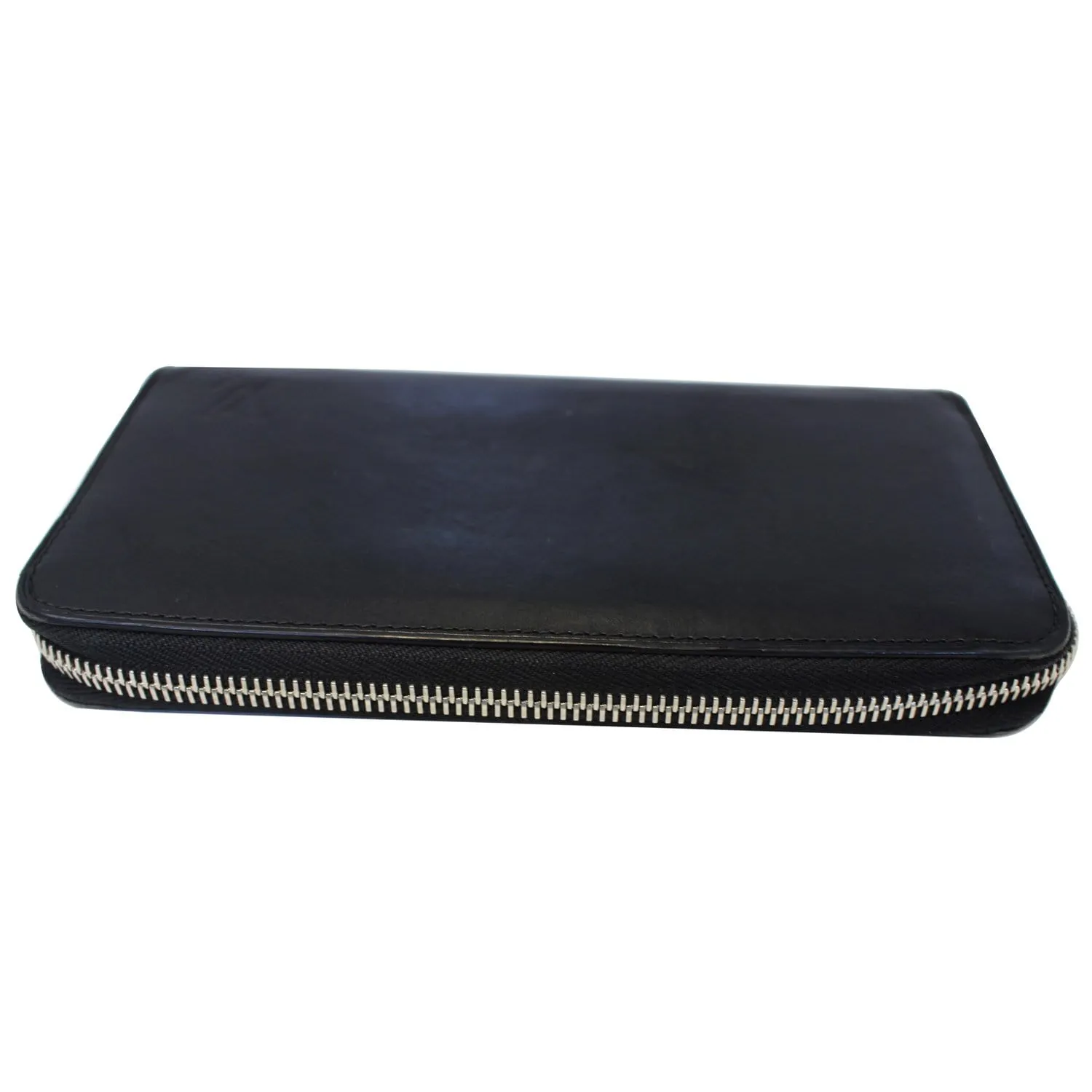 LOUIS VUITTON Zip Around Leather Wallet Black