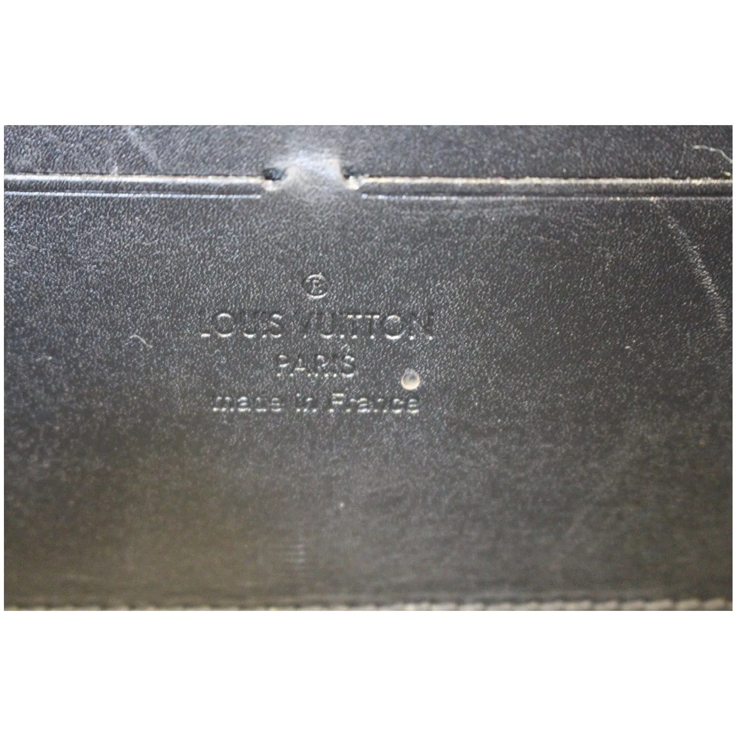 LOUIS VUITTON Zip Around Leather Wallet Black