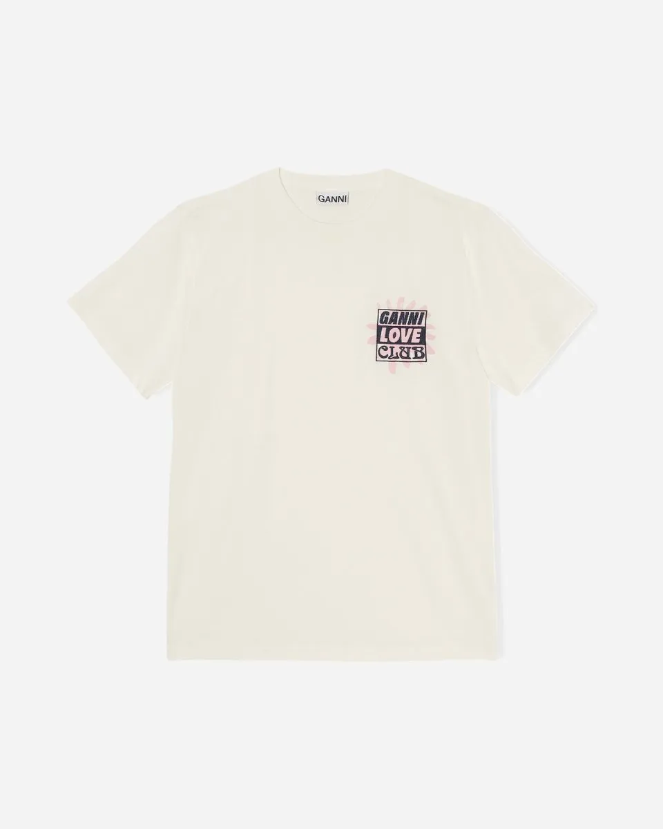 Loveclub Print O-neck T-shirt - Egret