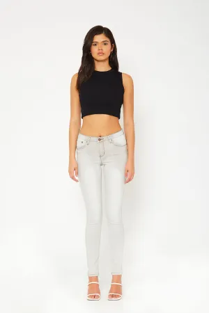 Low rise skinny pants in grey