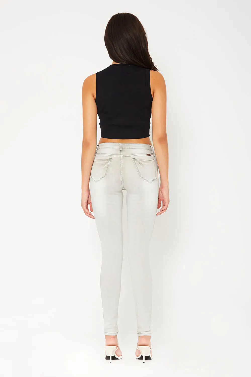 Low rise skinny pants in grey