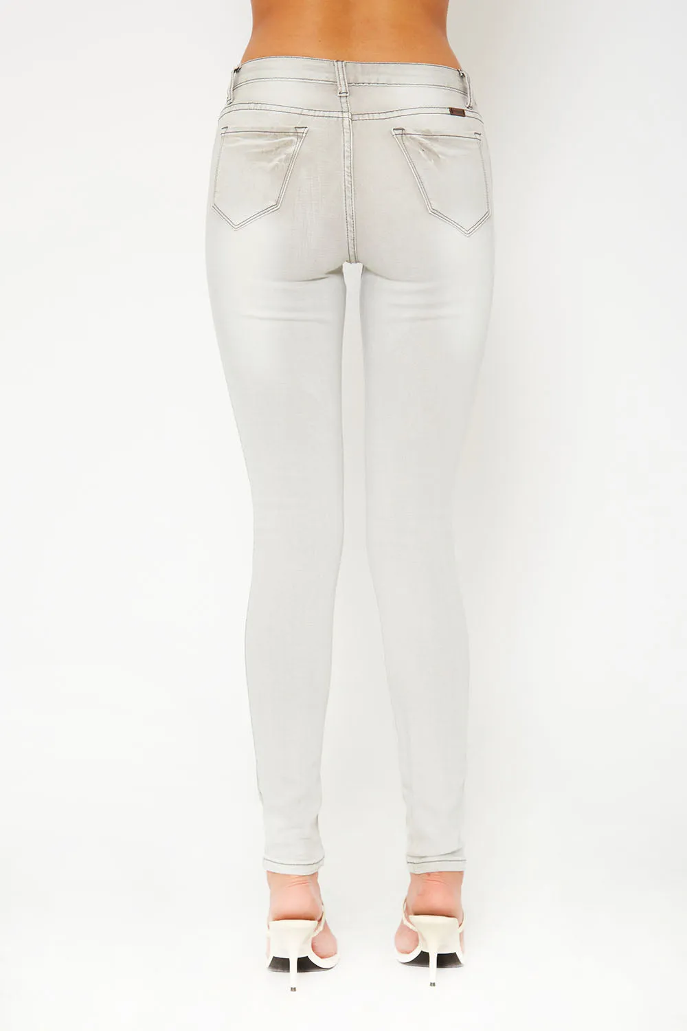 Low rise skinny pants in grey