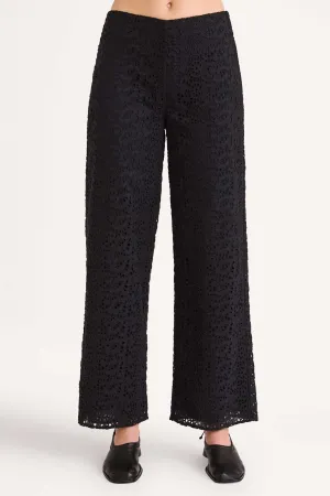 Lunar Eyelet Pant in Black