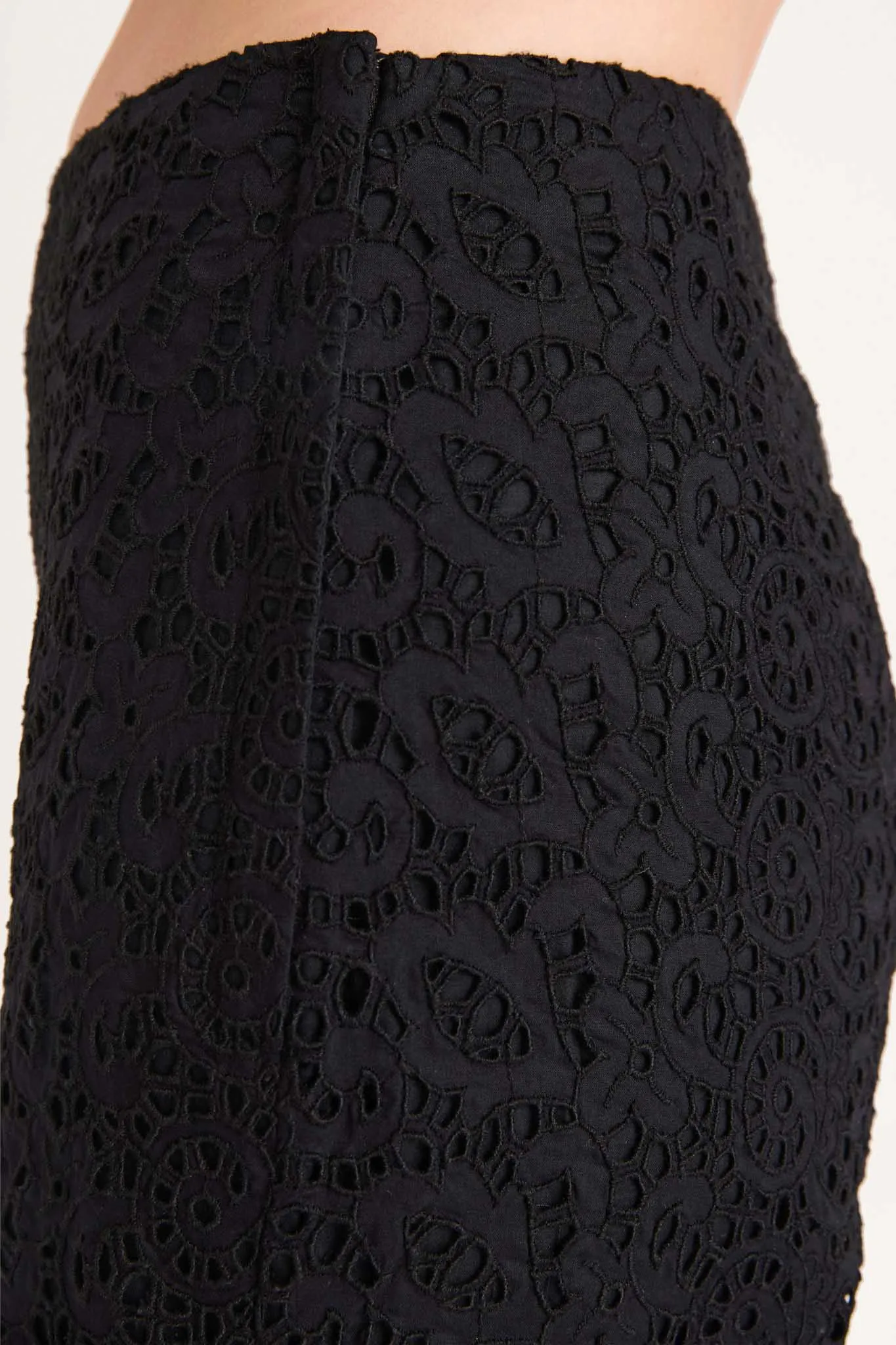Lunar Eyelet Pant in Black