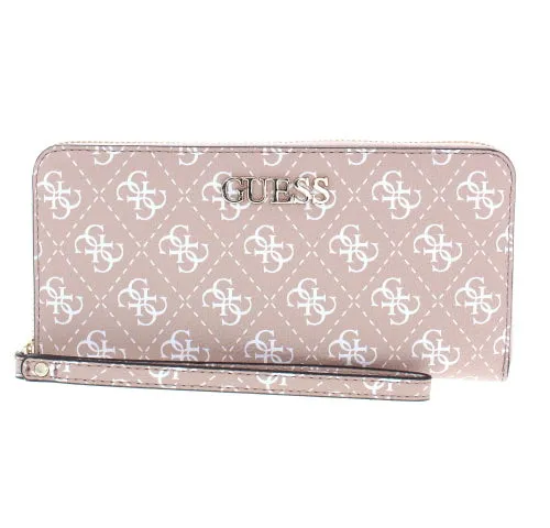 MACI SLG LARGE ZIP AROUND GUESS PRINT (TAN) ROSEWO