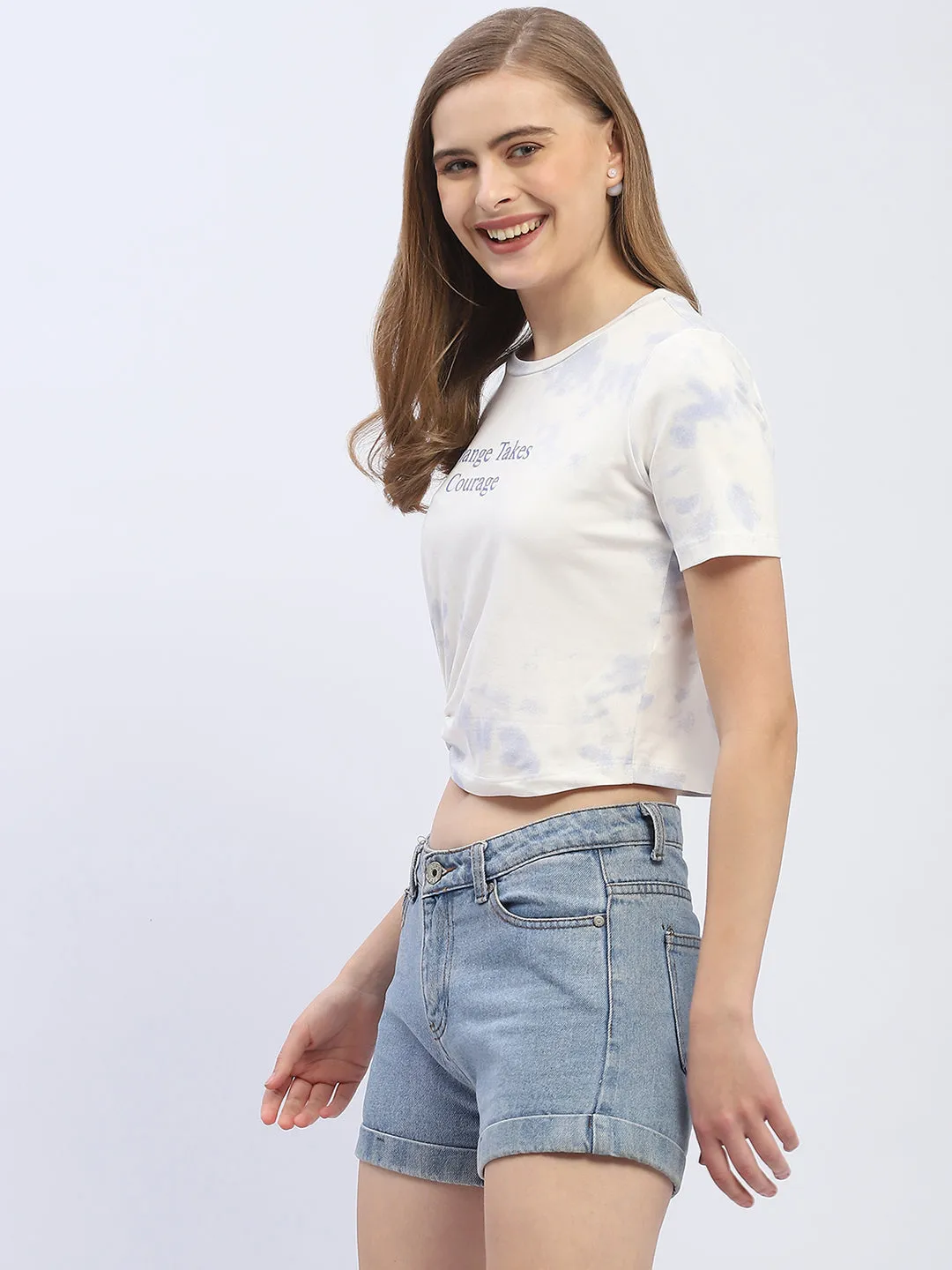 Madame Tie-Dye White Crop T-Shirt