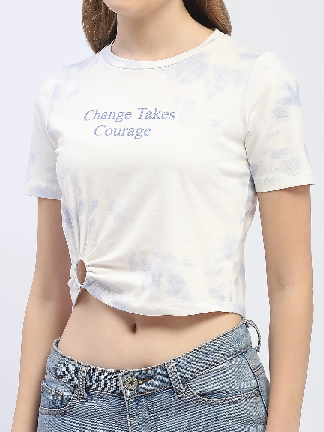 Madame Tie-Dye White Crop T-Shirt