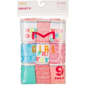 Maidenform Girl Big Girls 9-pk. Weekday Panties