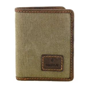 Mala Leather Khaki Cactus Note and Card Holder