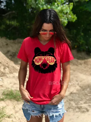 Mama Bear Gold Shirt | Mom Shirt | Unisex V Neck