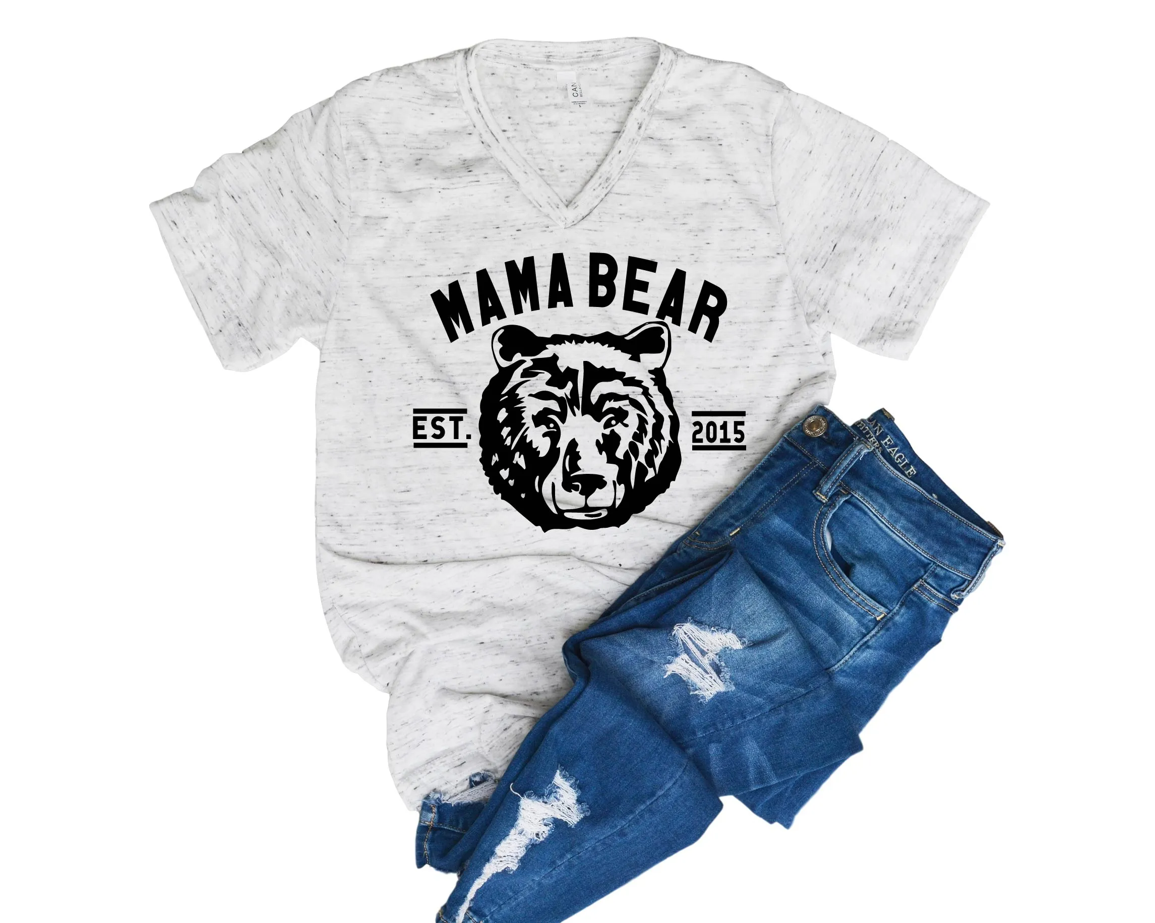 Mama Bear Shirt | Mom Shirt | Unisex V Neck