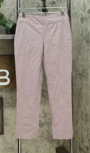 MarlaWynne Stretch Twill FLATTERfit Pants With Slit Lilac Gray Petite 6