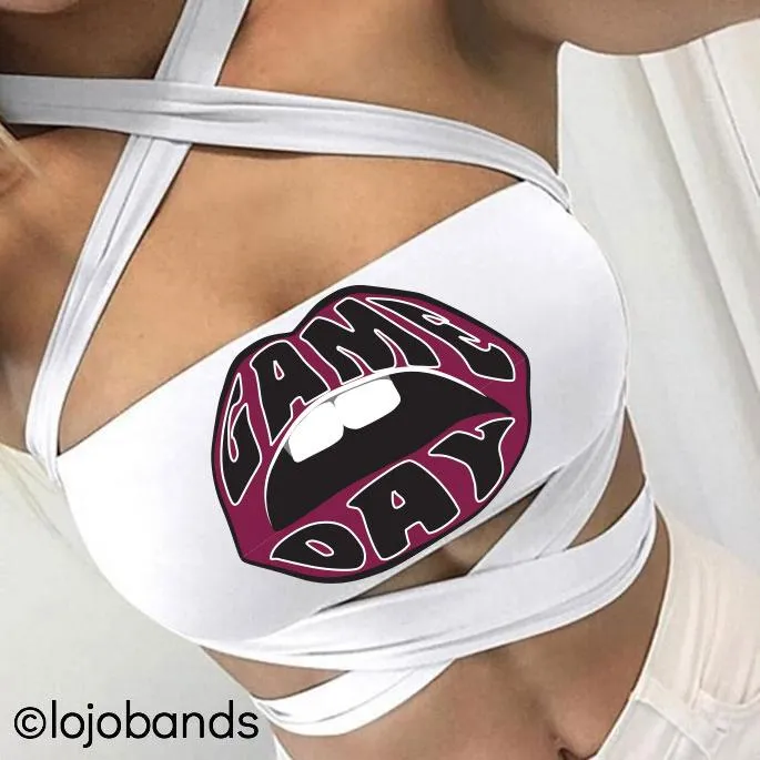 Maroon & Black Game Day White Multiway Bandeau