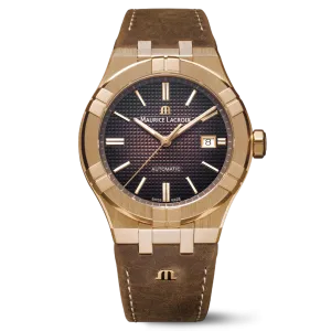 Maurice Lacroix Aikon Gents  Automatic Bronze Case Brown Leather Strap Watch