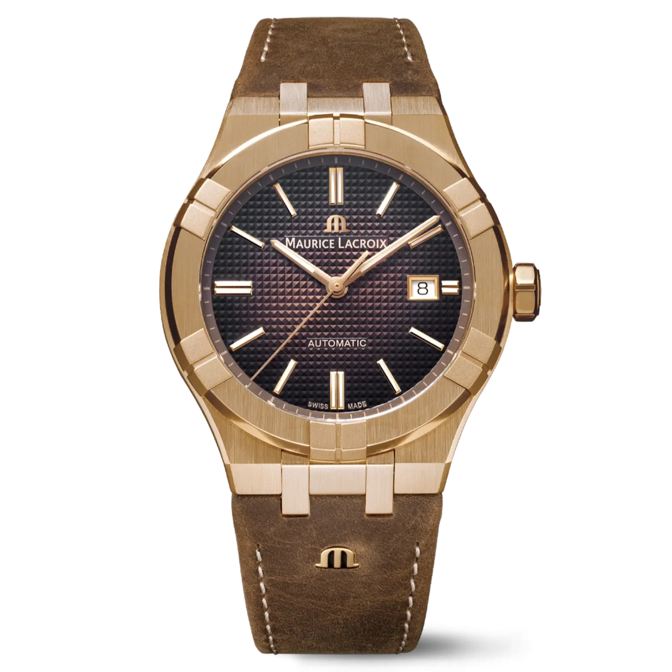 Maurice Lacroix Aikon Gents  Automatic Bronze Case Brown Leather Strap Watch