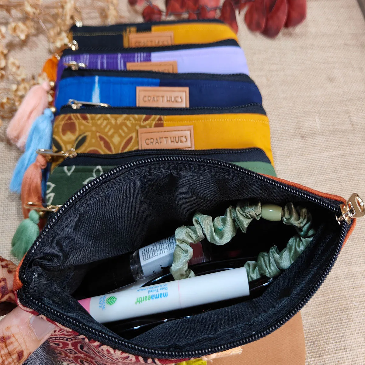 Mauve Ikat Pouch Bag