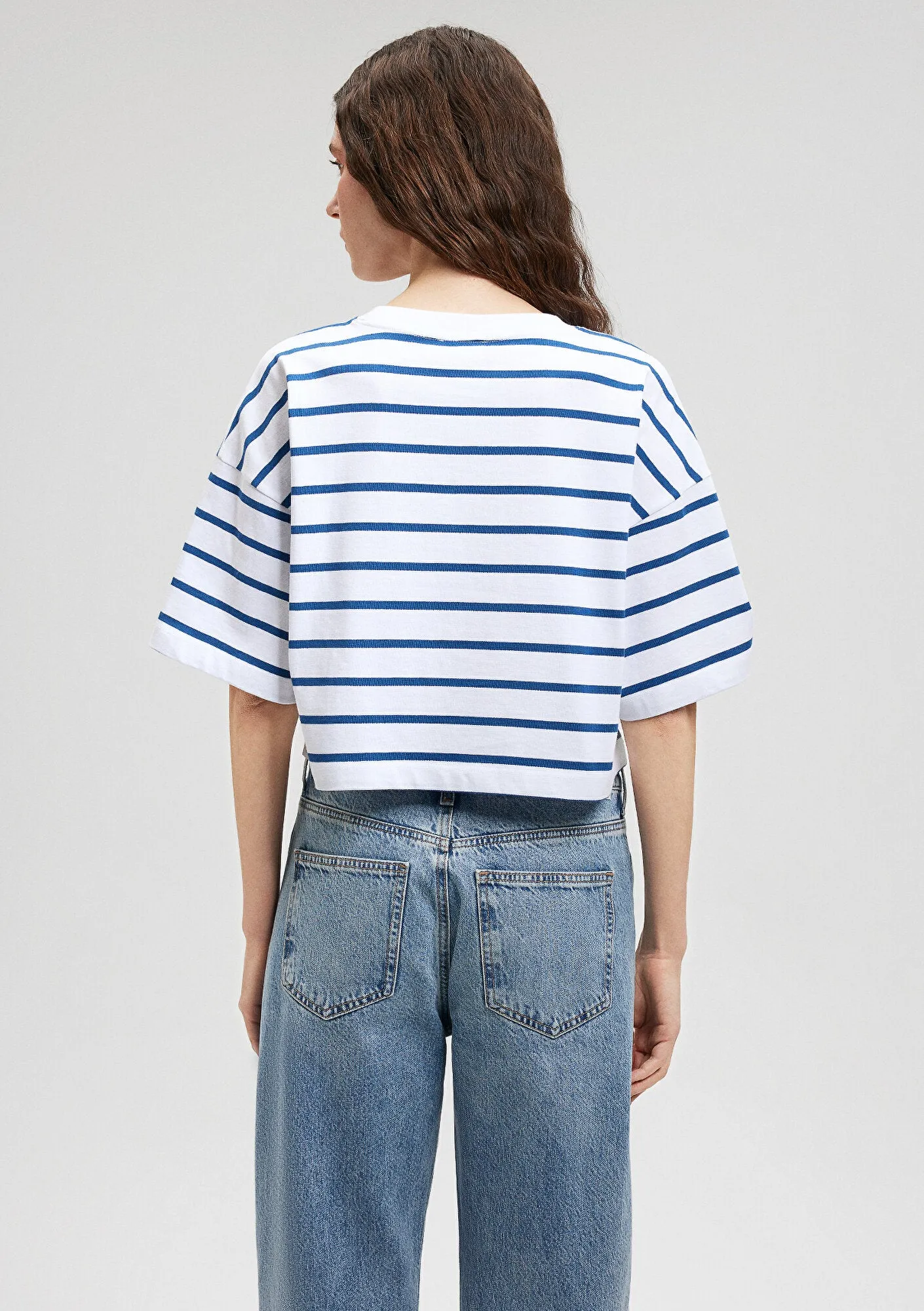 Mavi Logo Printed Pink Striped T-Shirt