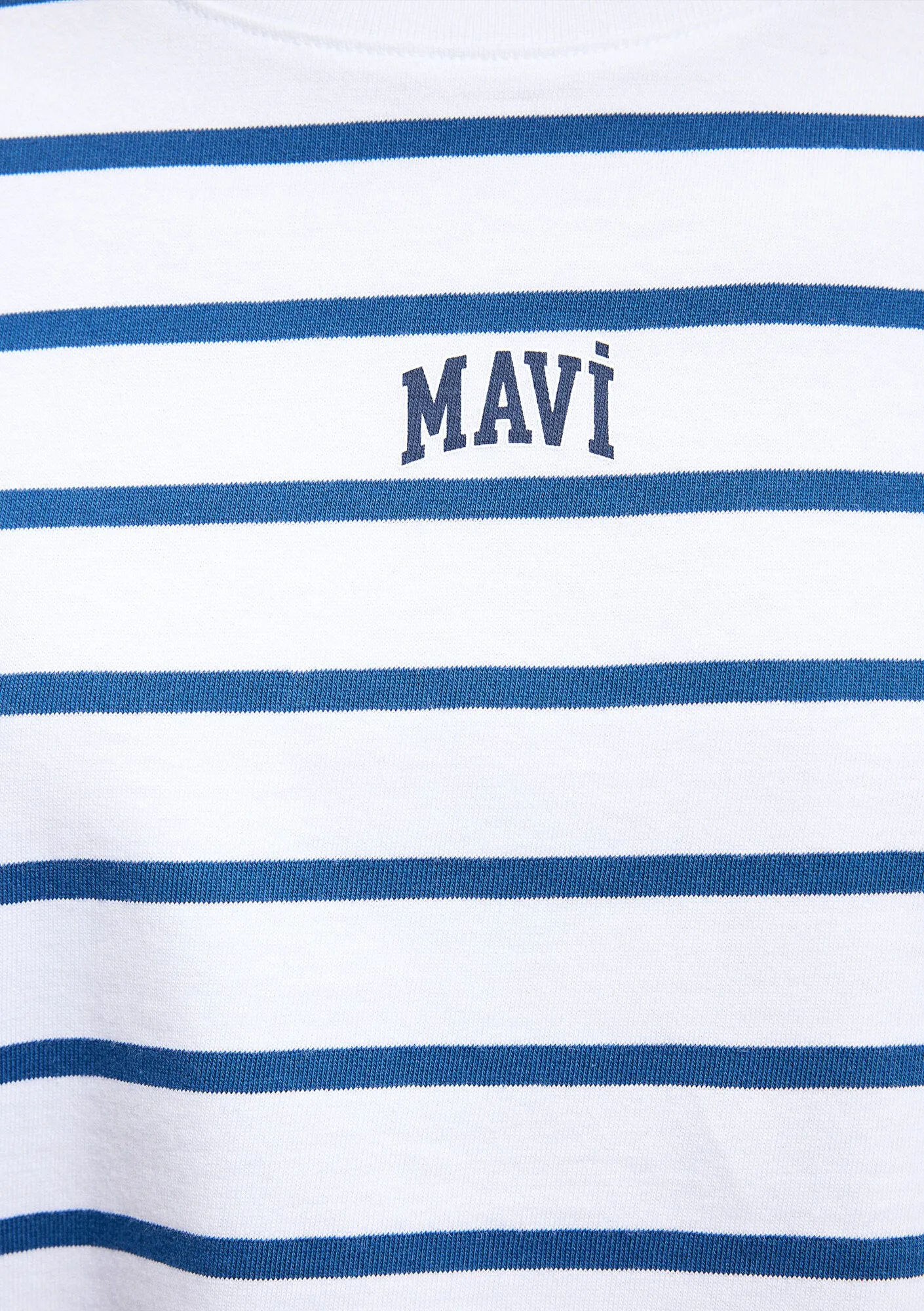 Mavi Logo Printed Pink Striped T-Shirt