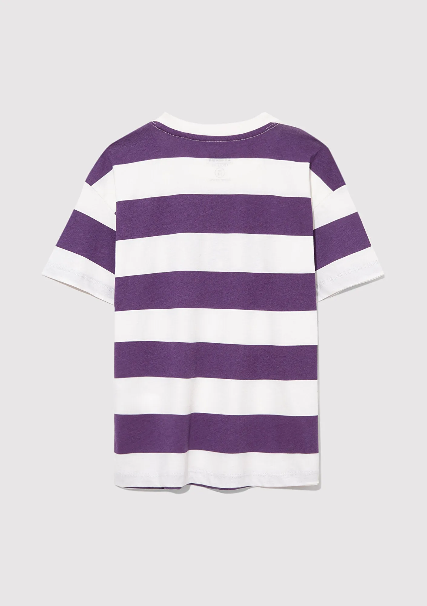 Mavi Logo Printed Purple Striped T-Shirt