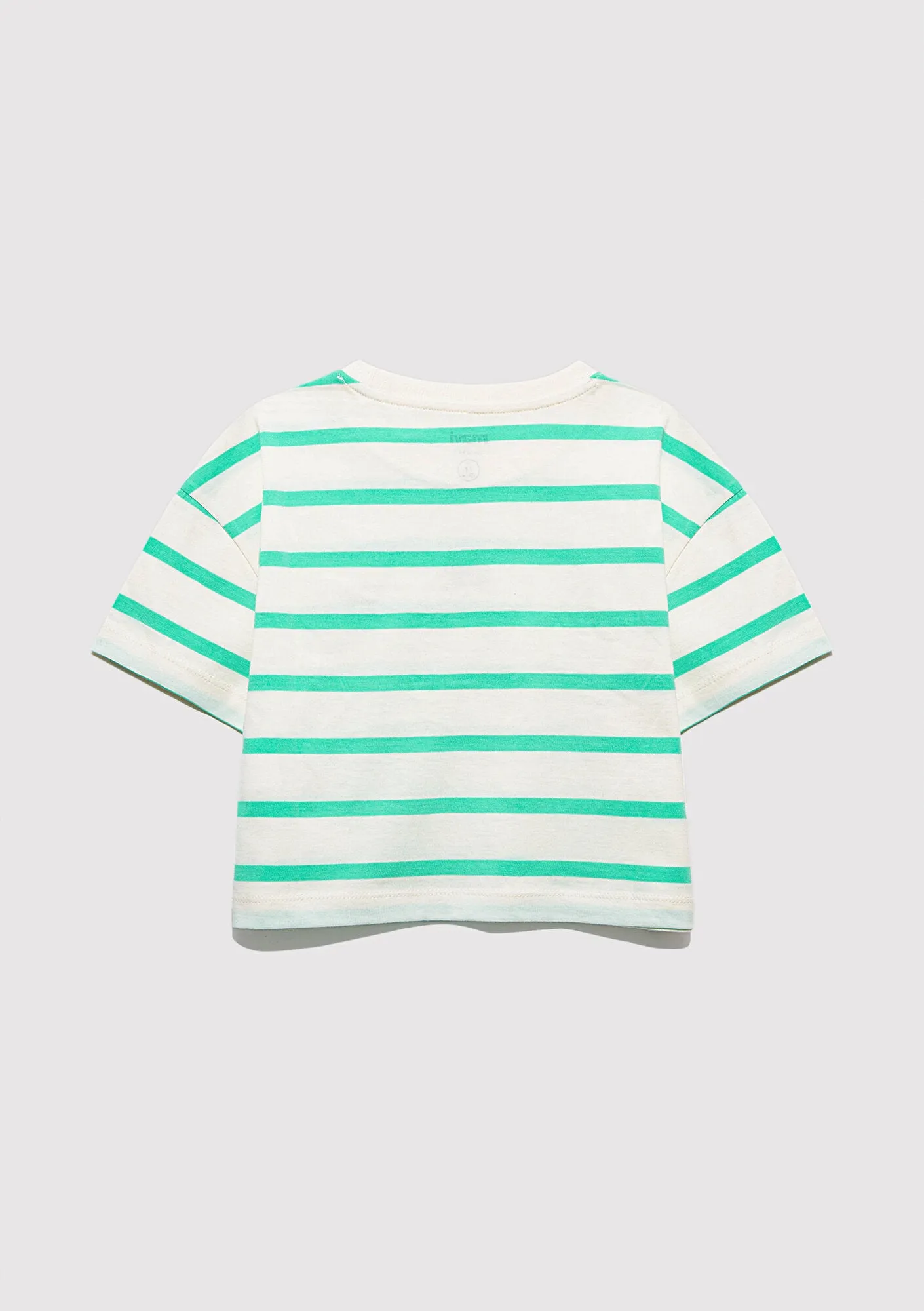 Mavi Logo Printed Striped Green T-Shirt