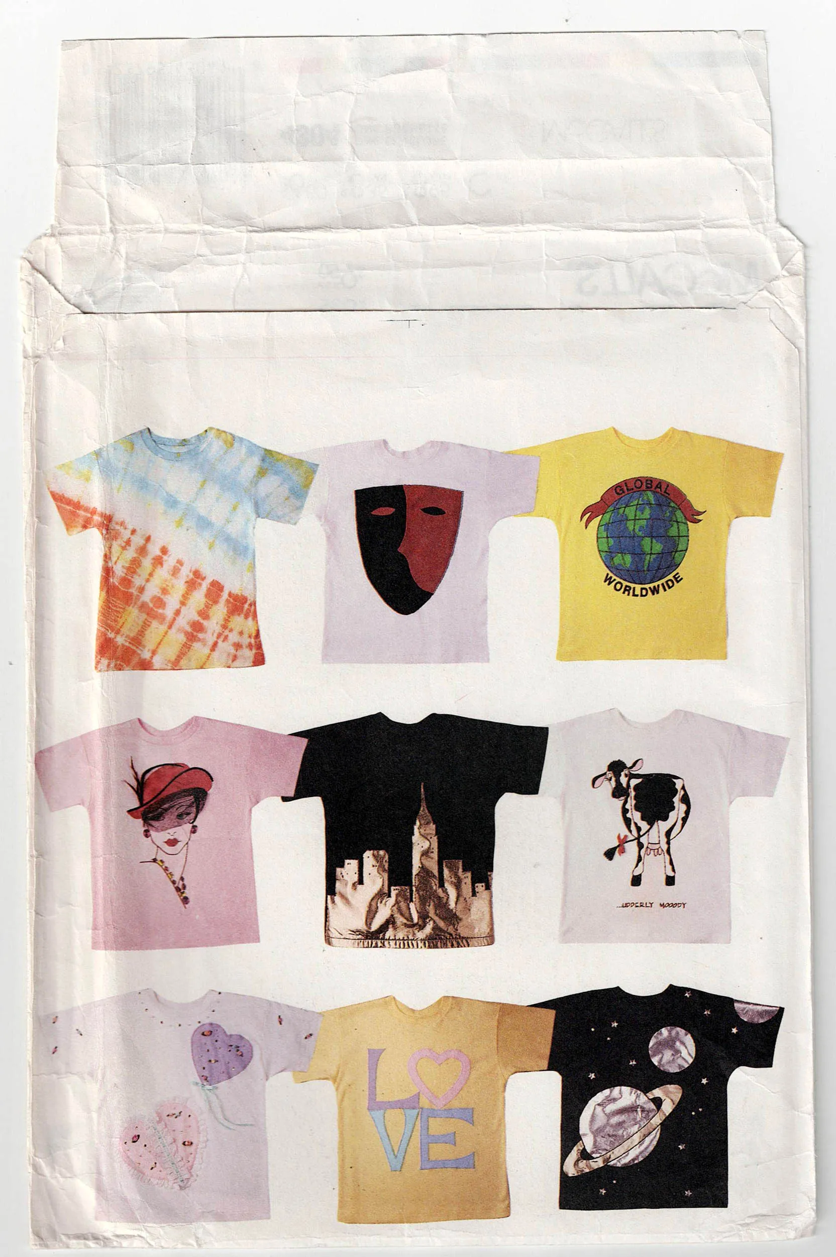 McCall's 4304 Mens Womens Teens Retro Tie Dye or Applique T Shirts 1970s Vintage Sewing Pattern ONE SIZE UNCUT Factory Folded