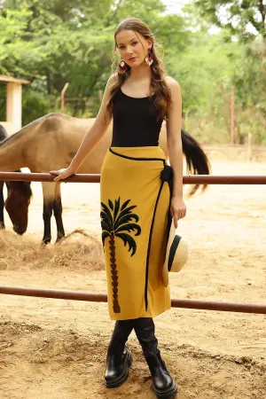Medallion Palm Wrap Skirt