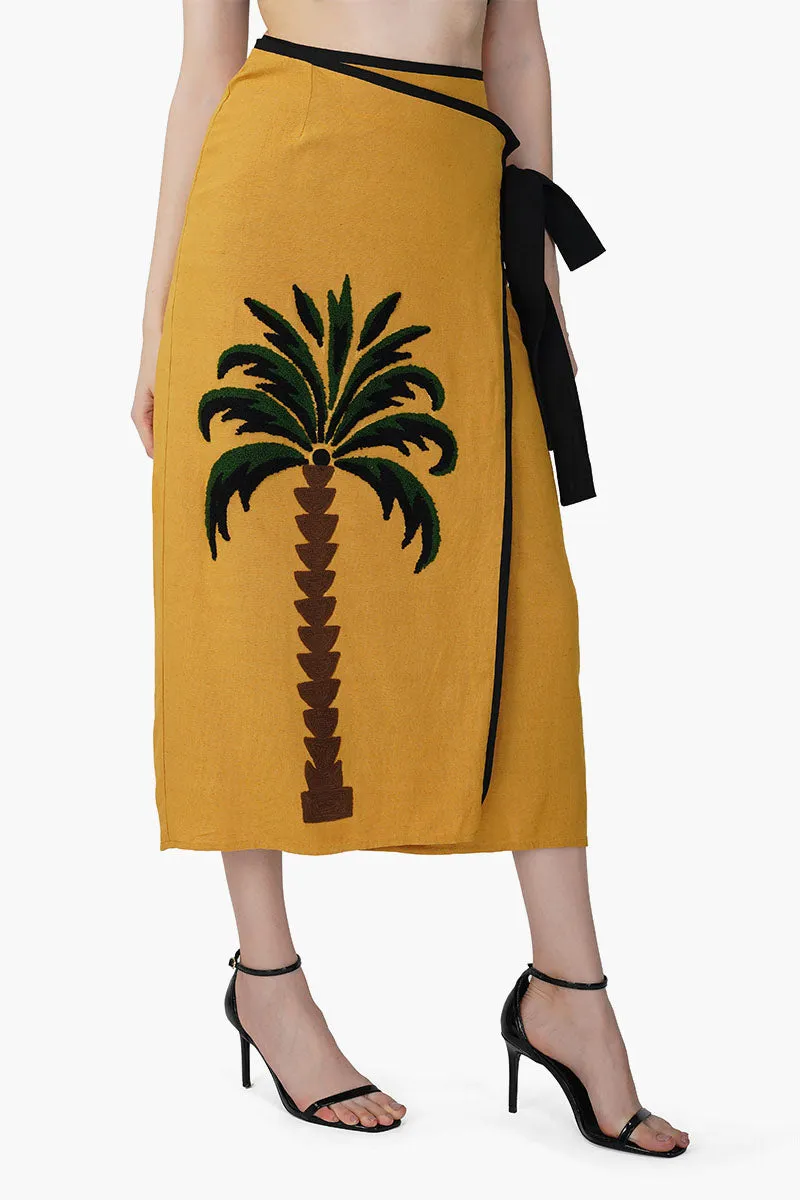 Medallion Palm Wrap Skirt