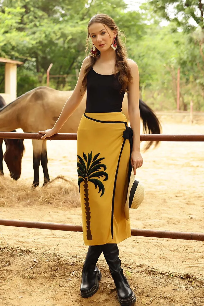 Medallion Palm Wrap Skirt