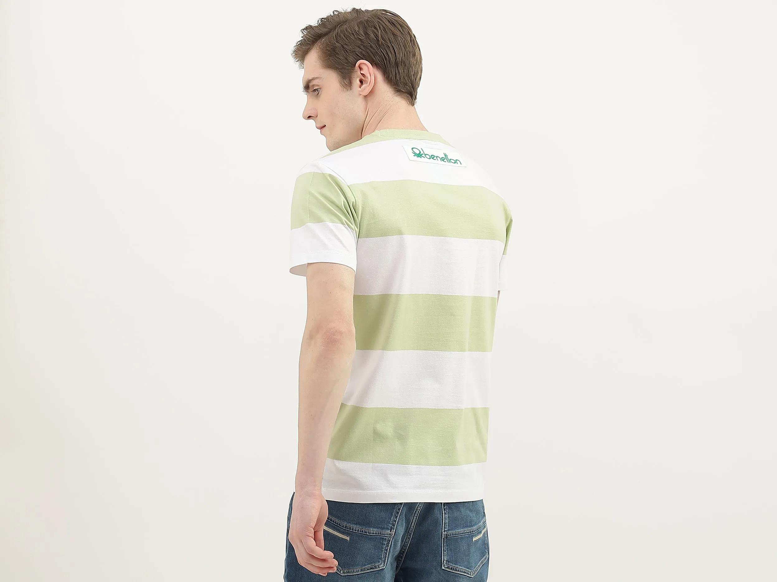 Men Striped Round Neck T-Shirt