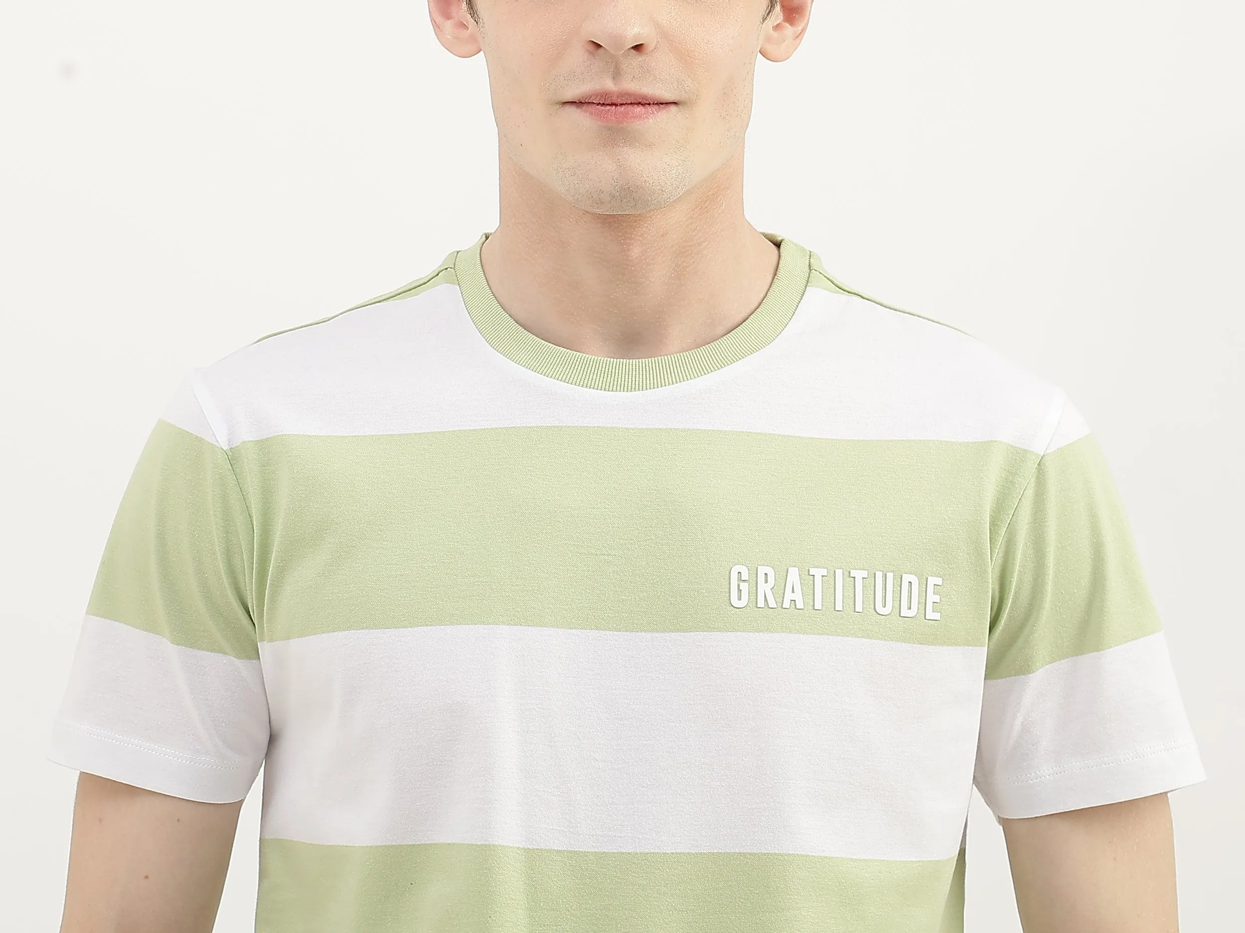 Men Striped Round Neck T-Shirt