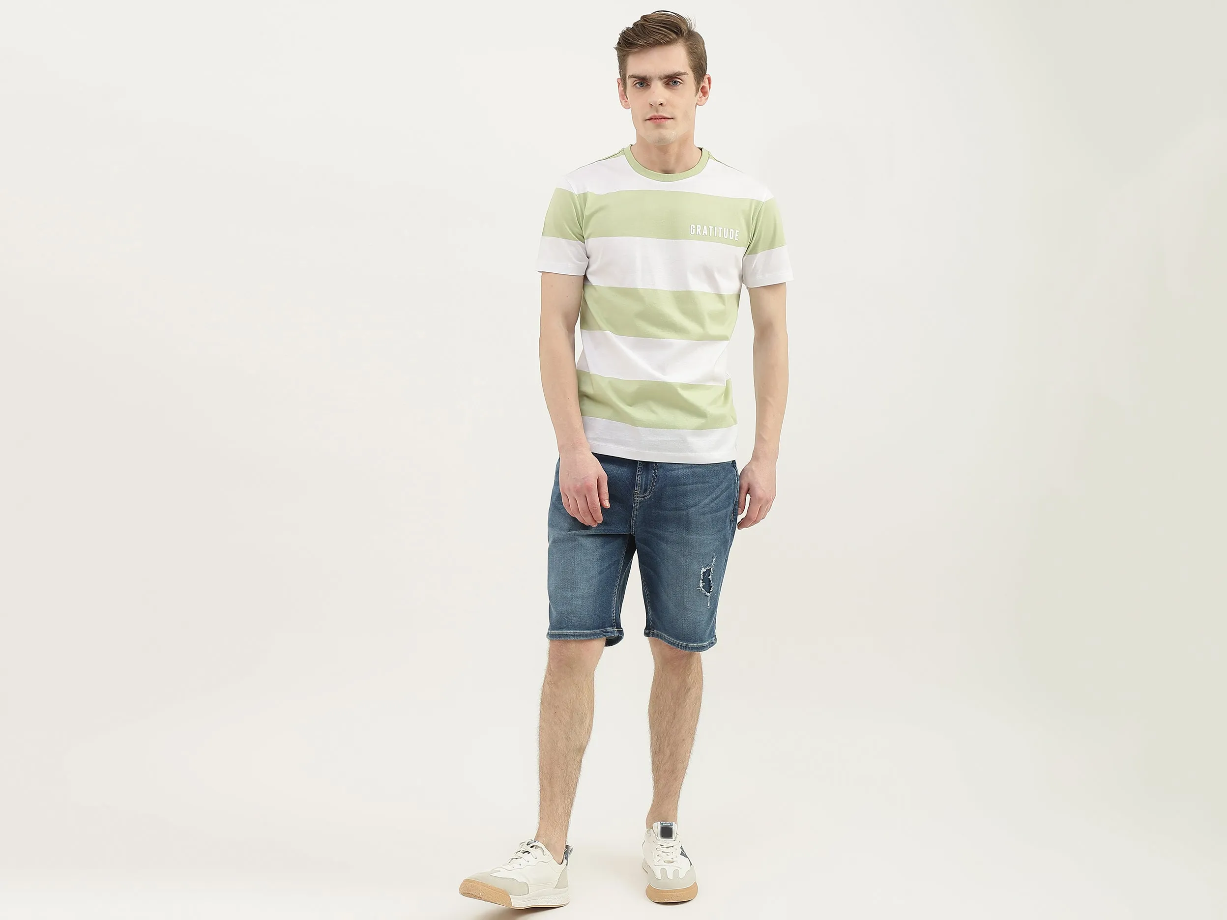 Men Striped Round Neck T-Shirt