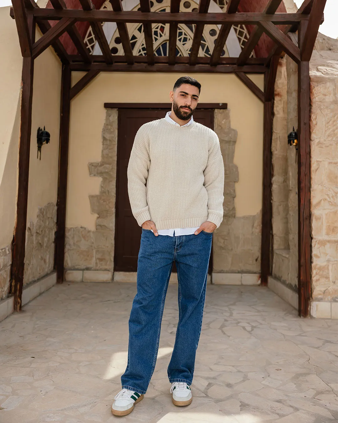Men Wide Leg Denim Pants