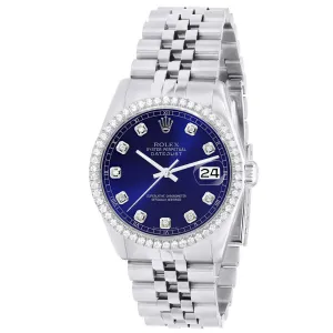 Men's 36mm 2.50CT DIAMOND Stainless-Steel Jubilee-Band Datejust-Watch