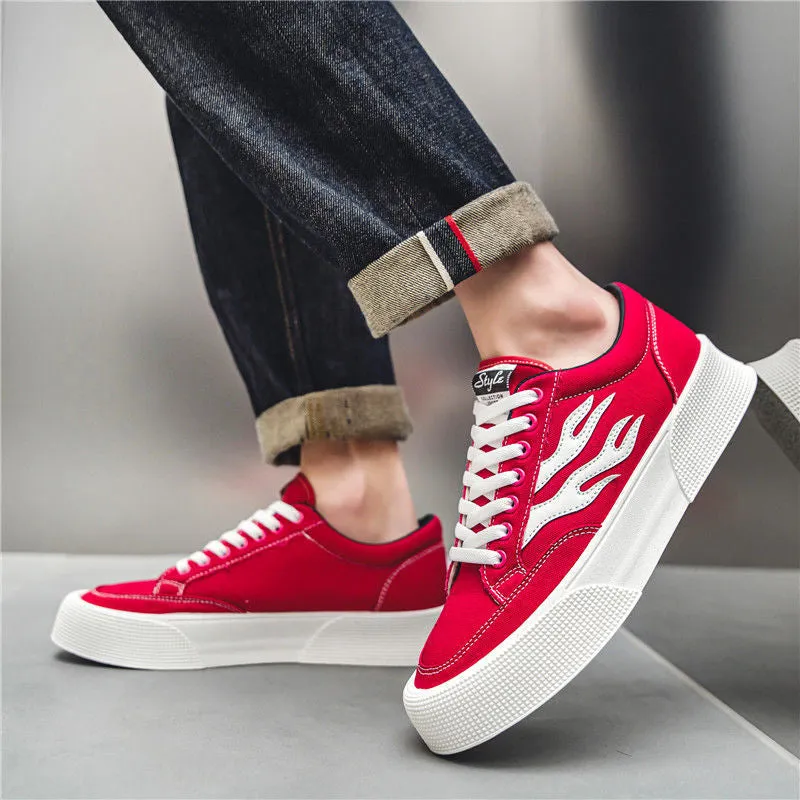 Men's All-match Low Top Canvas Shoes Platform Sneakers
