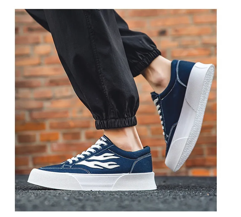 Men's All-match Low Top Canvas Shoes Platform Sneakers