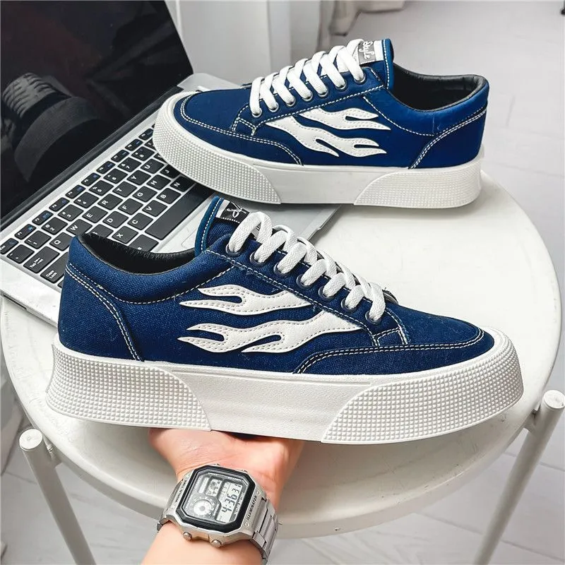 Men's All-match Low Top Canvas Shoes Platform Sneakers
