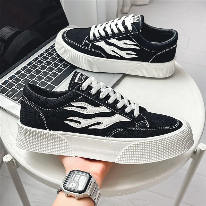 Men's All-match Low Top Canvas Shoes Platform Sneakers