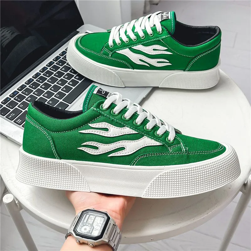 Men's All-match Low Top Canvas Shoes Platform Sneakers
